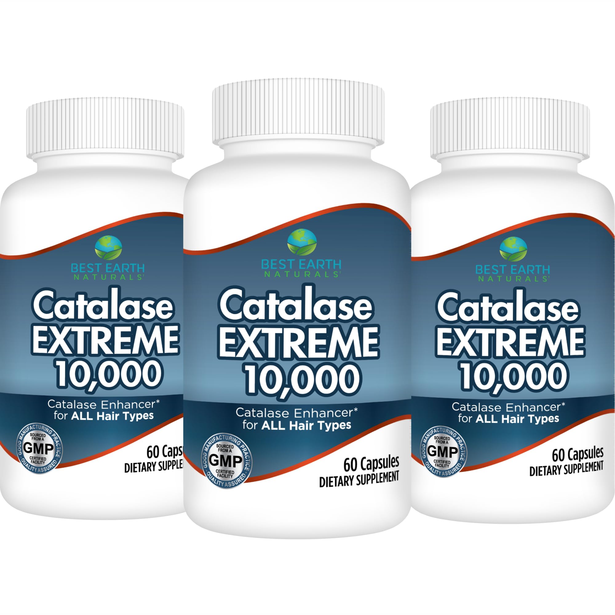 Best Earth Naturals Catalase Extreme 10000 bottle front for hair vitality