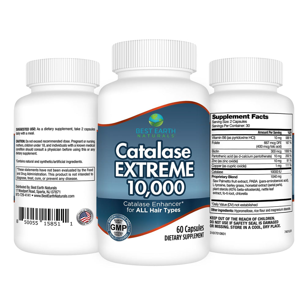 Best Earth Naturals Catalase Extreme label close-up highlighting ingredients