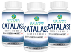 Best Earth Naturals catalase supplement bottle front with hair vitality focus.