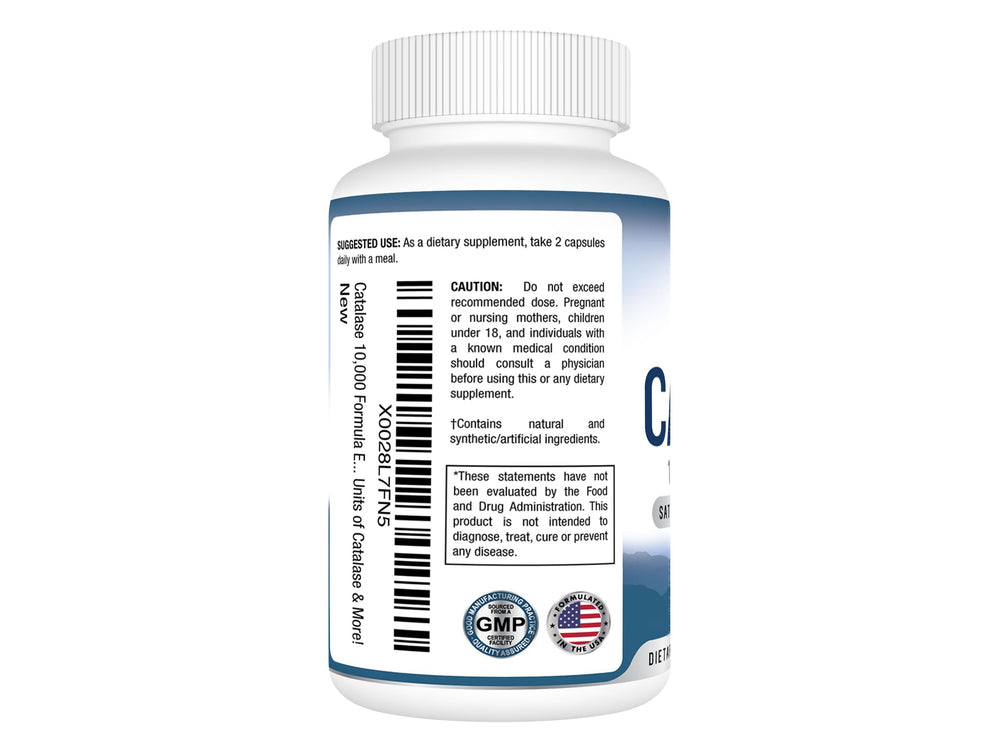 Best Earth Naturals catalase supplement ingredients icons featuring botanicals.