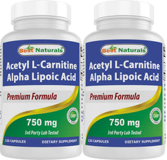 Best Naturals acetyl L-carnitine alpha lipoic acid bottle front, high-potency daily supplement