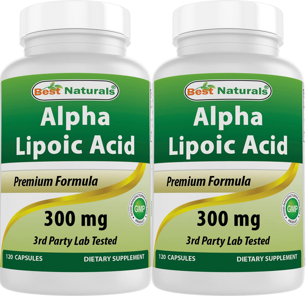 Best Naturals Alpha Lipoic Acid 300 mg bottle for daily antioxidant support