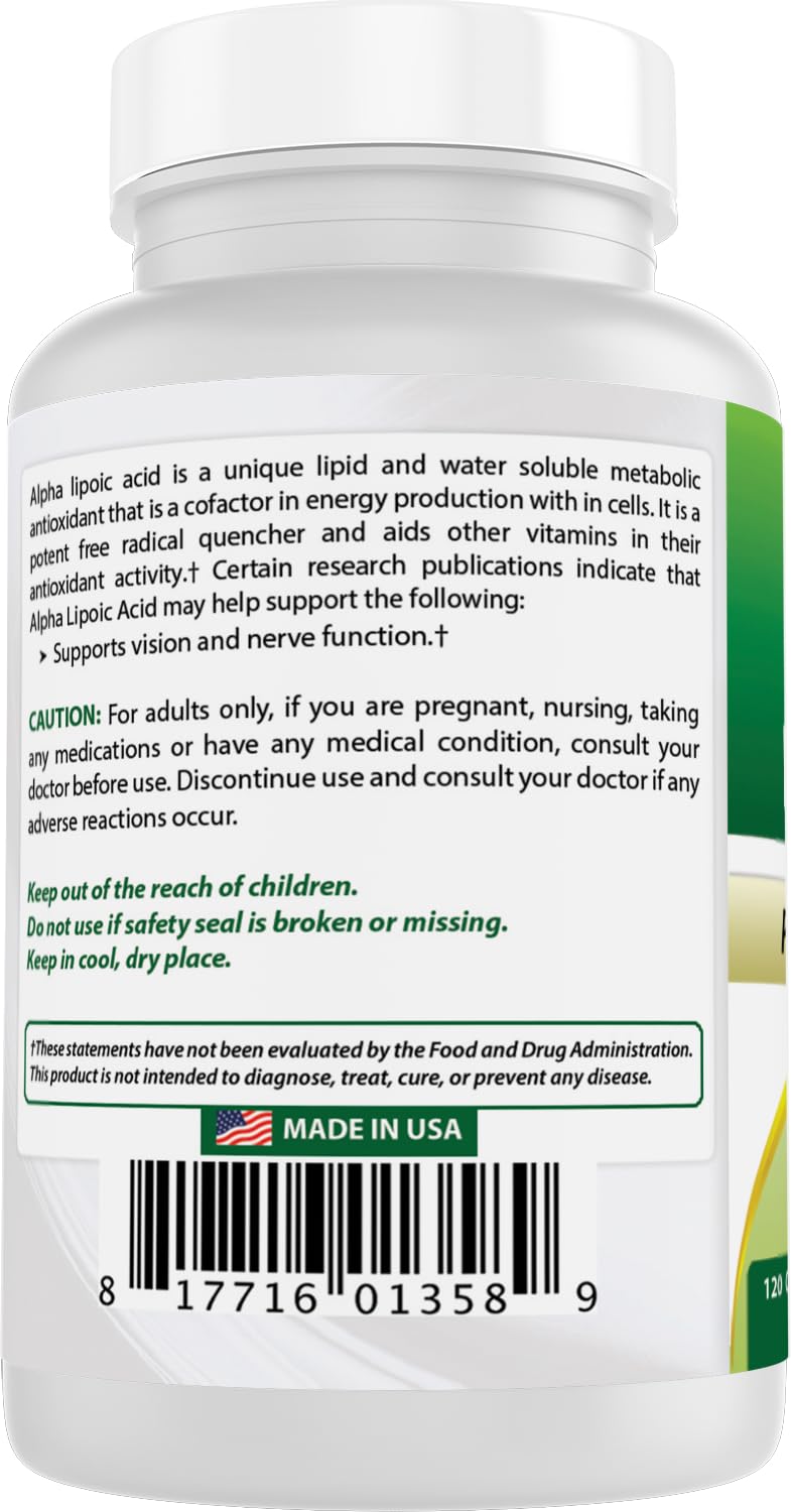 USA-made Best Naturals Alpha Lipoic Acid 300 mg bottle
