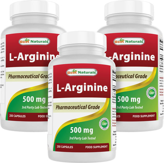 Best Naturals L-Arginine bottle-front view, convenient daily supplement