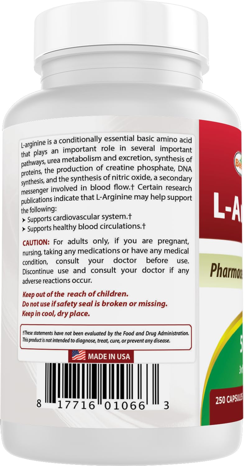 Best Naturals L-Arginine USA facility seal, quality manufacturing