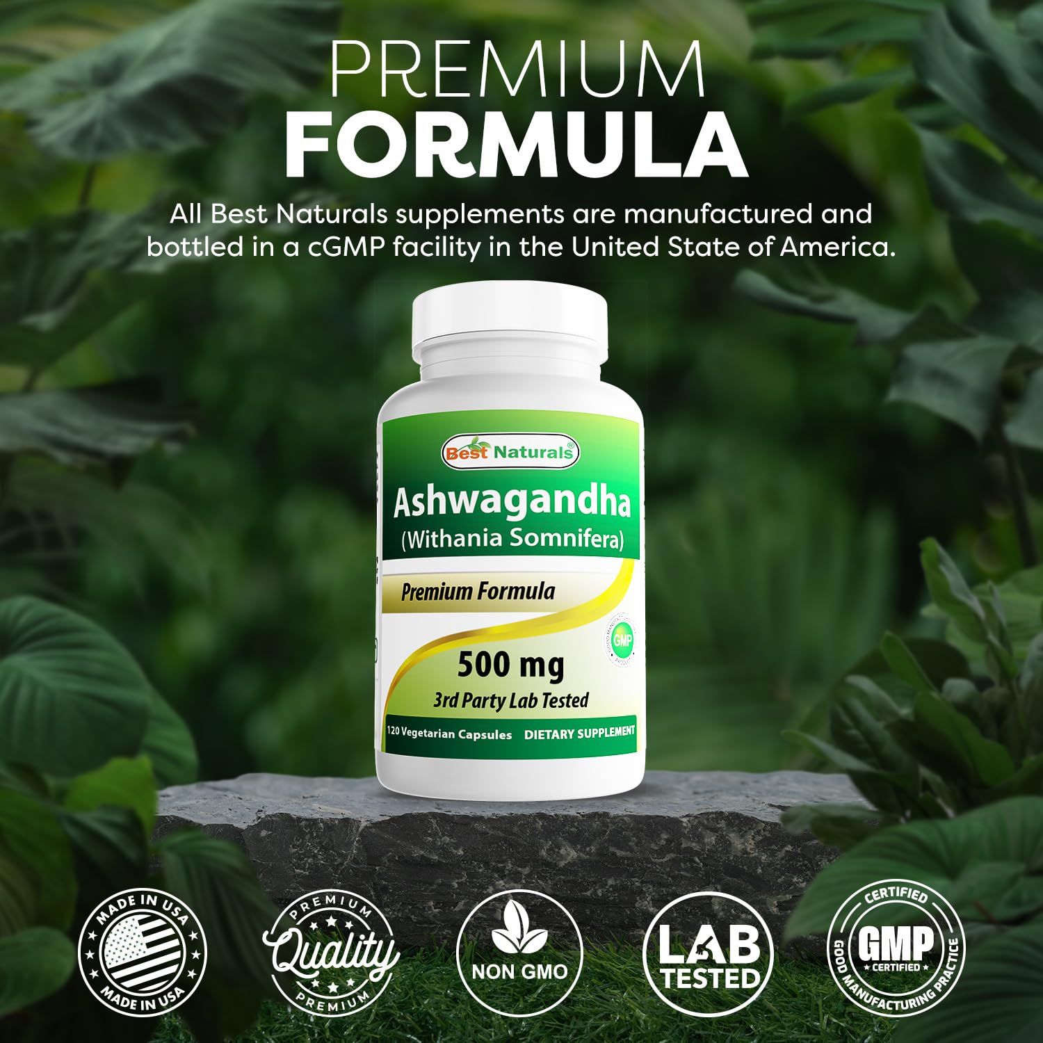 Best Naturals Ashwagandha 3-pack packaging demonstrates value and convenience.