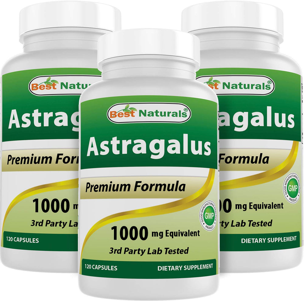 Best Naturals Astragalus Extract 1000 mg capsule bottle, high-potency daily option