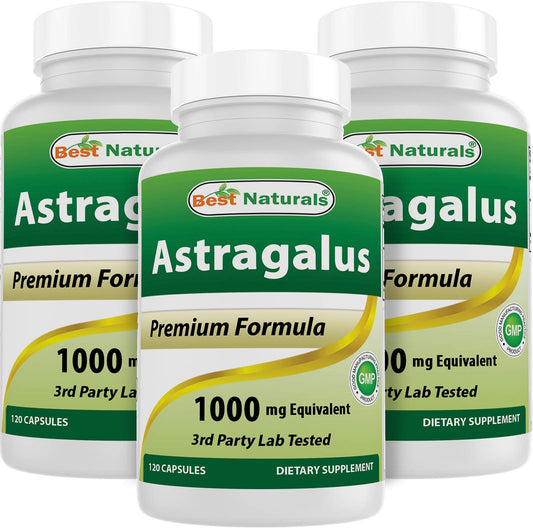 Best Naturals Astragalus Extract 1000 mg capsule bottle, high-potency daily option