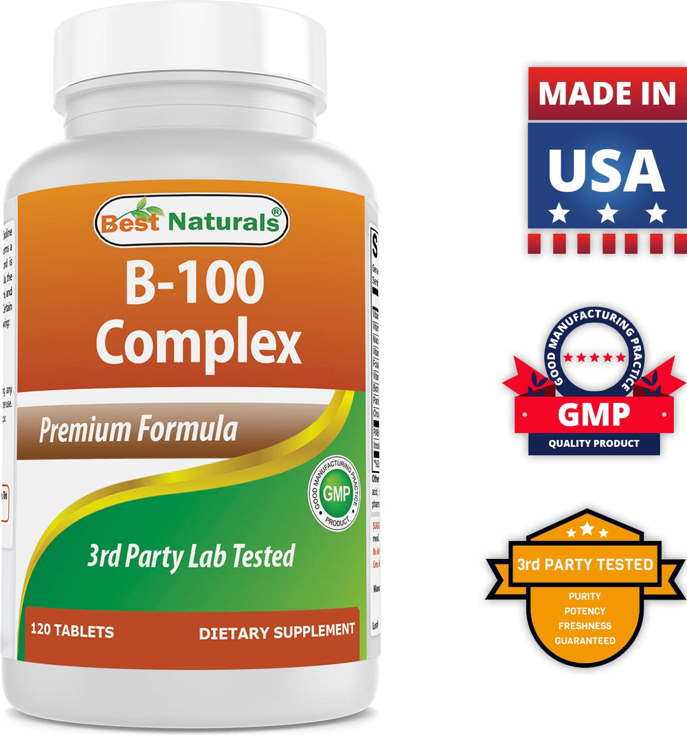 Daily hydration moment with Best Naturals B-100 Complex tablets and water
