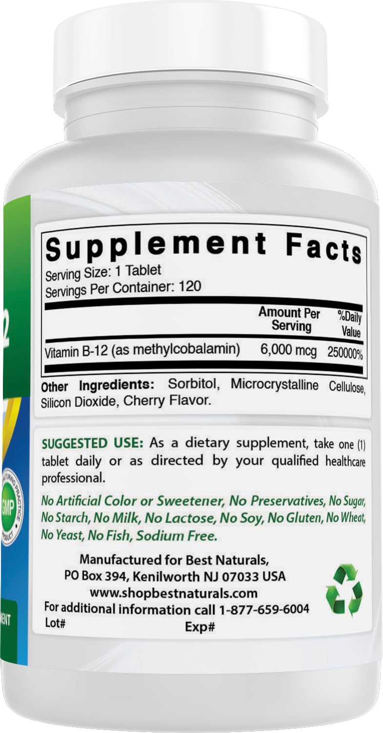 Best Naturals B12 tablets for daily routine and energy support