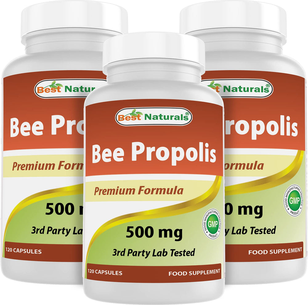 Best Naturals Bee Propolis 500 mg bottle front view for daily use