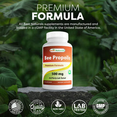 Best Naturals Bee Propolis 500 mg ingredients panel for transparency
