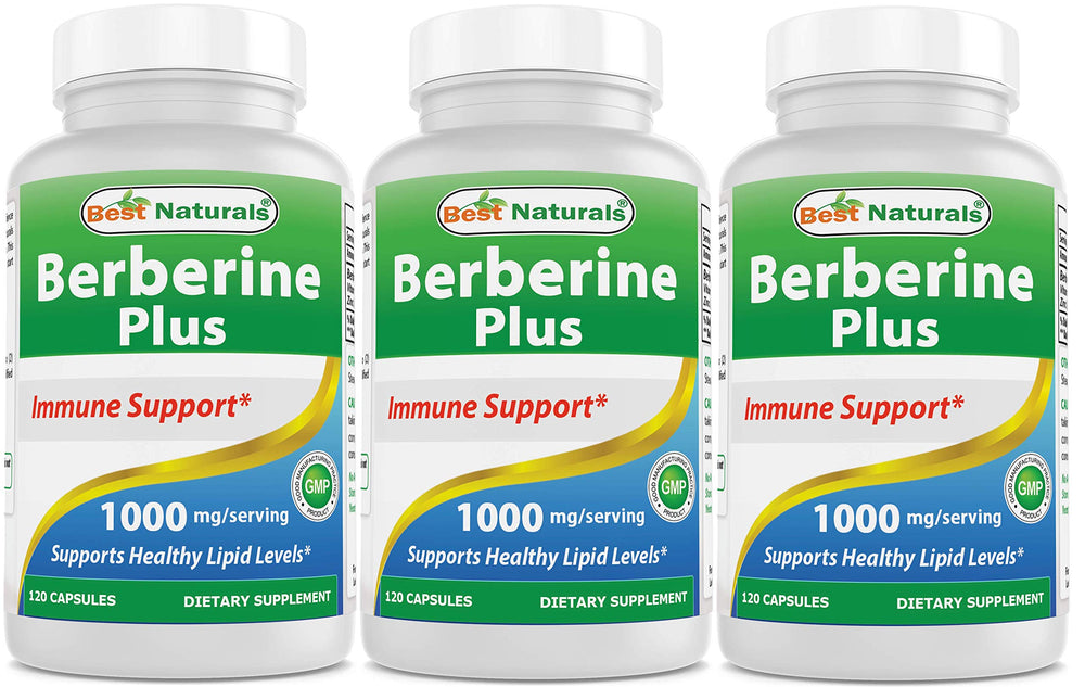 Best Naturals Berberine Plus bottle front showing 1000 mg per serving for daily use