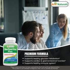 Best Naturals Berberine Plus capsules close-up for easy swallowing.