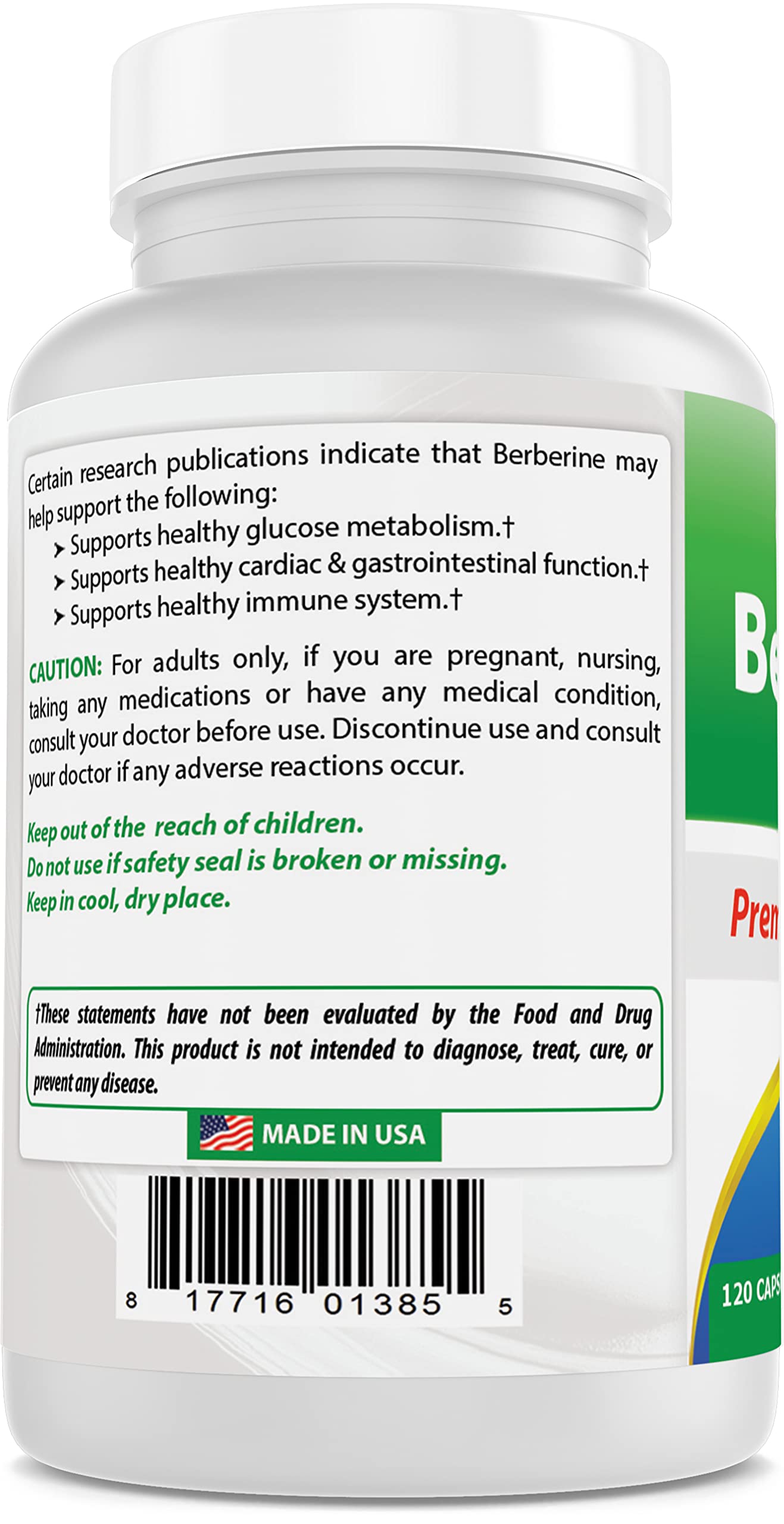 Best Naturals Berberine Plus capsules in blister pack for convenience.