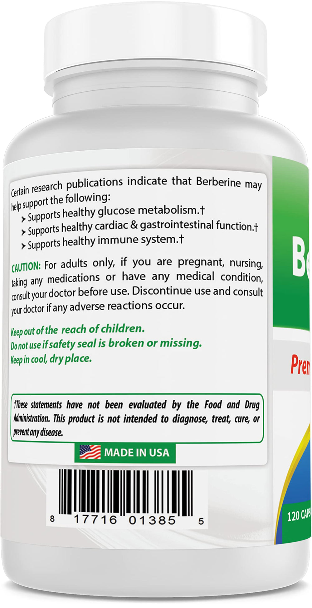 Best Naturals Berberine Plus capsules in blister pack for convenience.