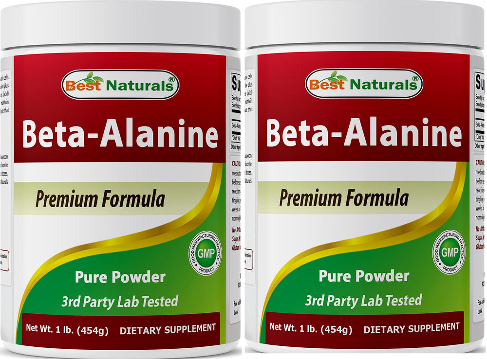 Best Naturals Beta Alanine powder bottle front highlighting purity and quality.