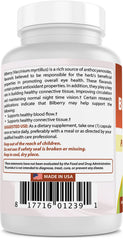 Best Naturals Bilberry made in USA image underscores GMP compliance and FDA registration.