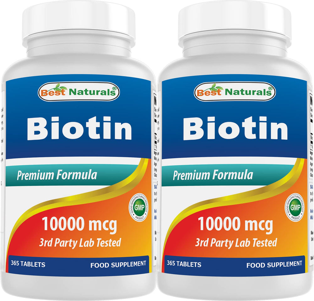 Best Naturals Biotin bottle front view, easy daily supplement for hair and nails support.