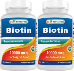 Best Naturals Biotin bottle front view, easy daily supplement for hair and nails support.