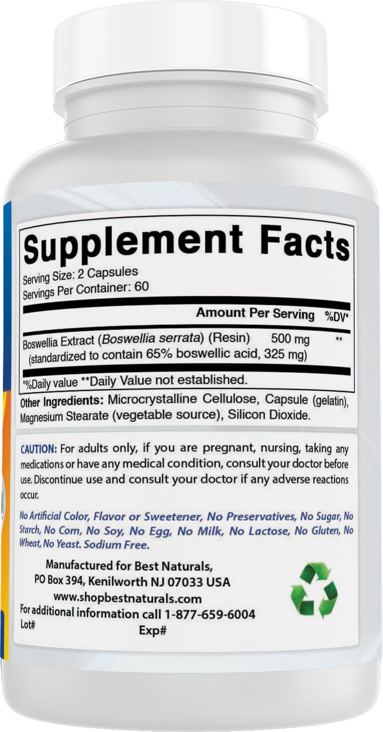 Best Naturals Boswellia Serrata Joint Health bottle on shelf in retail setting, convenient daily use