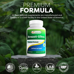 Best Naturals Breast-Ultra bottle being poured into a glass.