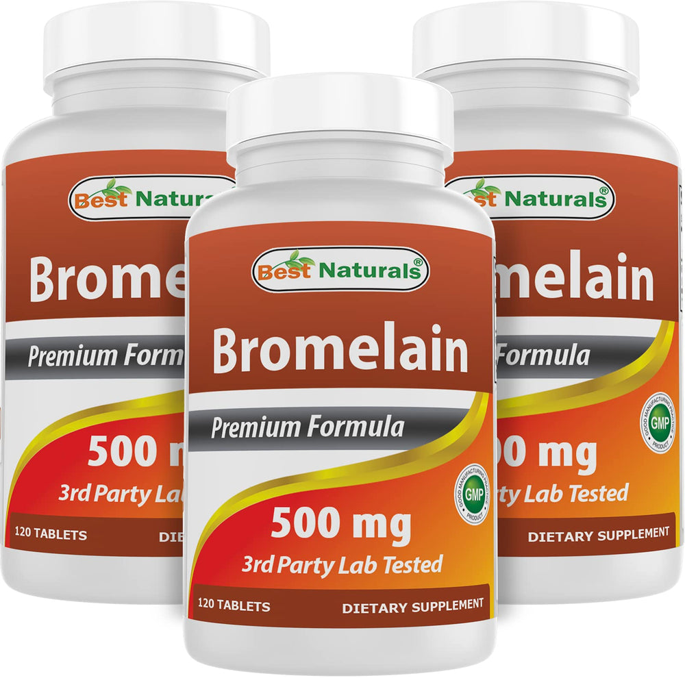 Best Naturals Bromelain 500mg tablet front view for convenient daily use.