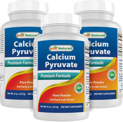Best Naturals Calcium Pyruvate Powder bottle with gluten-free formula for daily use