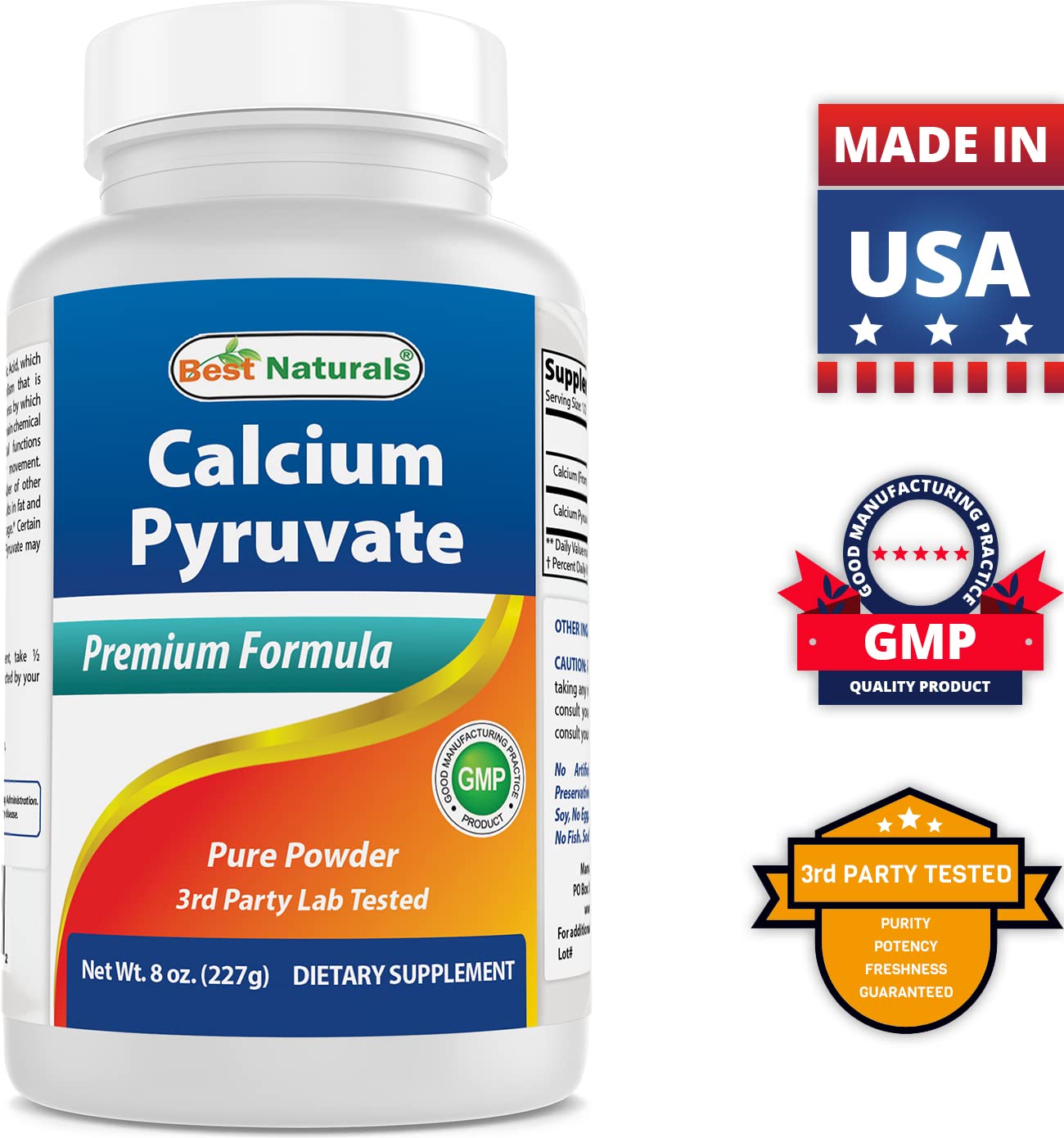 Best Naturals USA-made facility badge signals quality standards