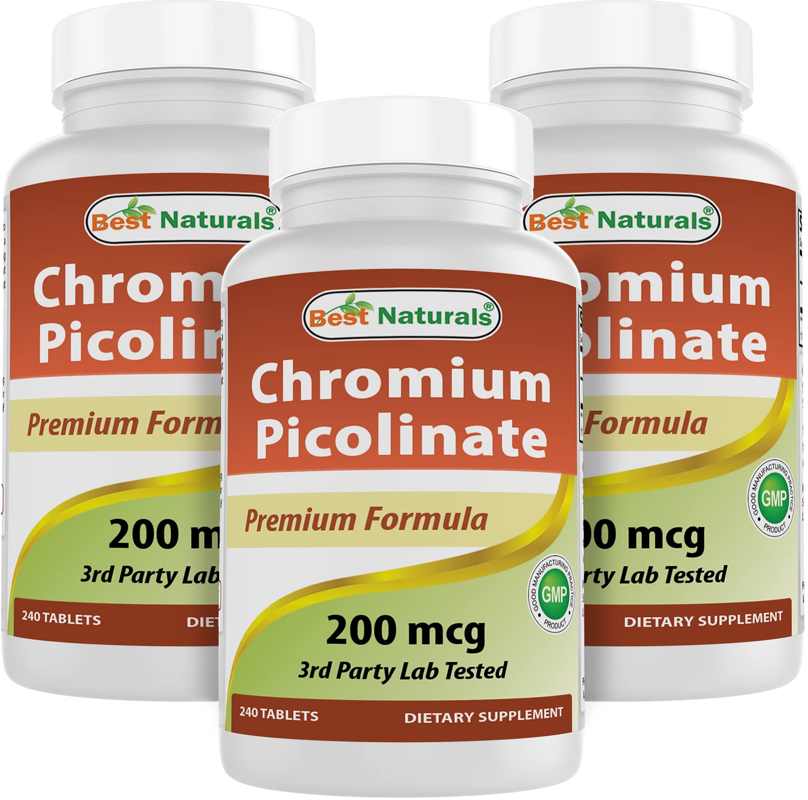 Best Naturals Chromium Picolinate bottle with third-party purity verification badge