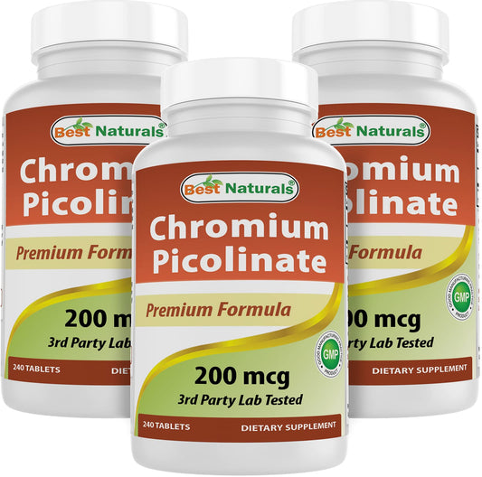 Best Naturals Chromium Picolinate bottle with third-party purity verification badge