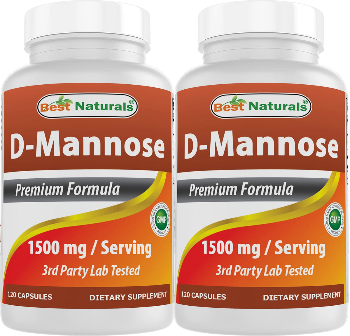 Best Naturals D-Mannose 1500 mg bottle front for daily use and easy dosing.
