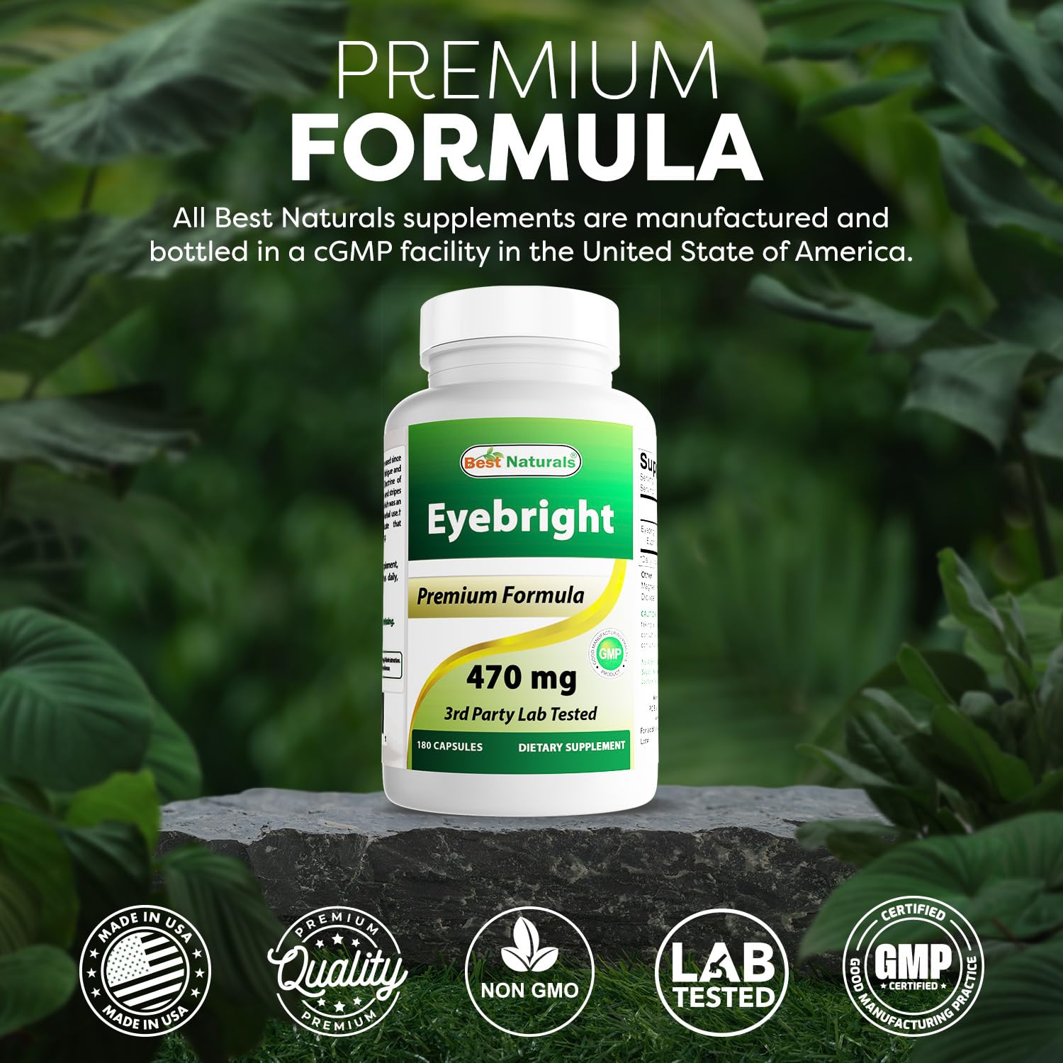 Best Naturals Eyebright made in USA with GMP and FDA-registered facility