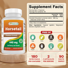Best Naturals Horsetail bottle pour, convenient daily dosing.