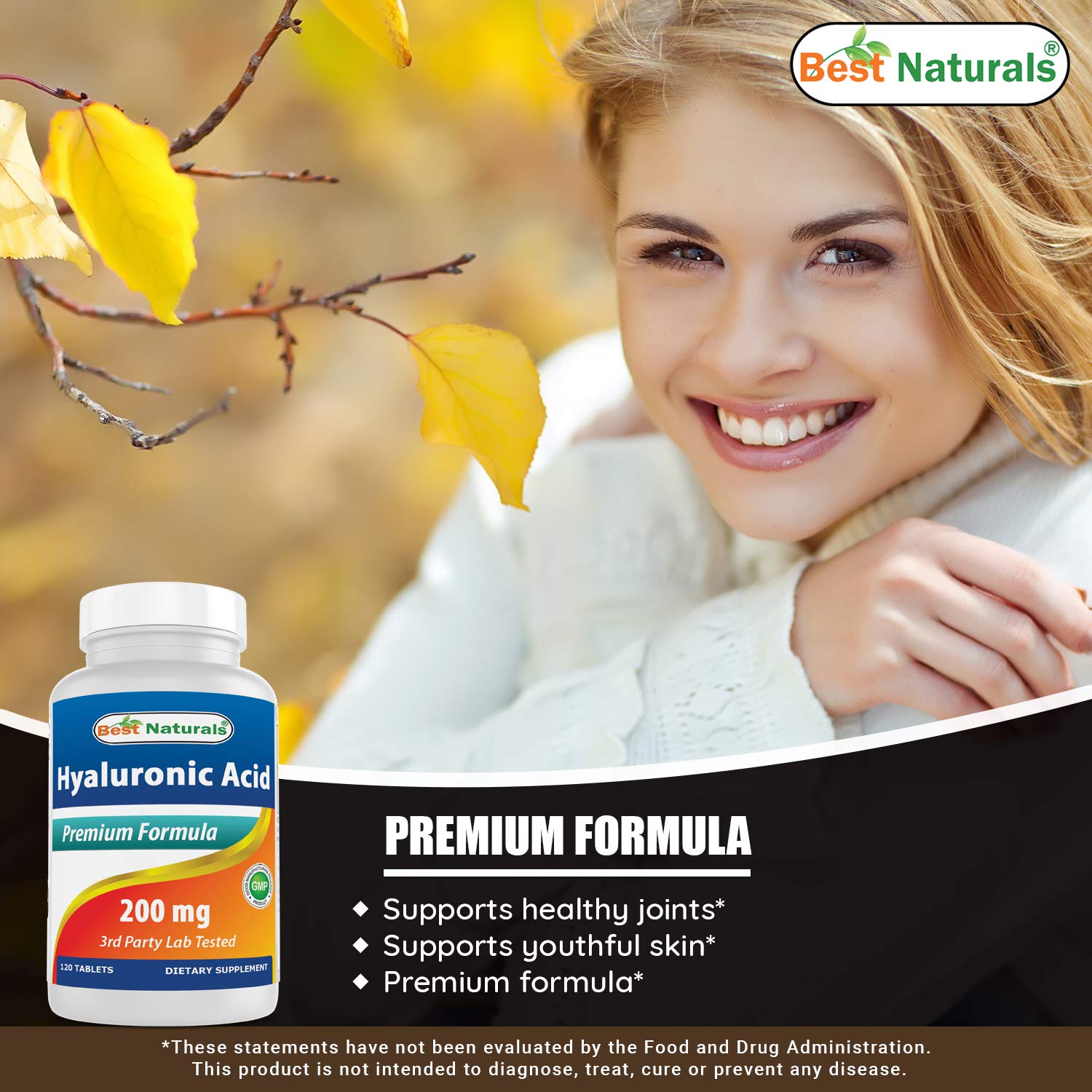 Best Naturals Hyaluronic Acid two-pack bottles emphasize value and convenience for ongoing joint and skin care.