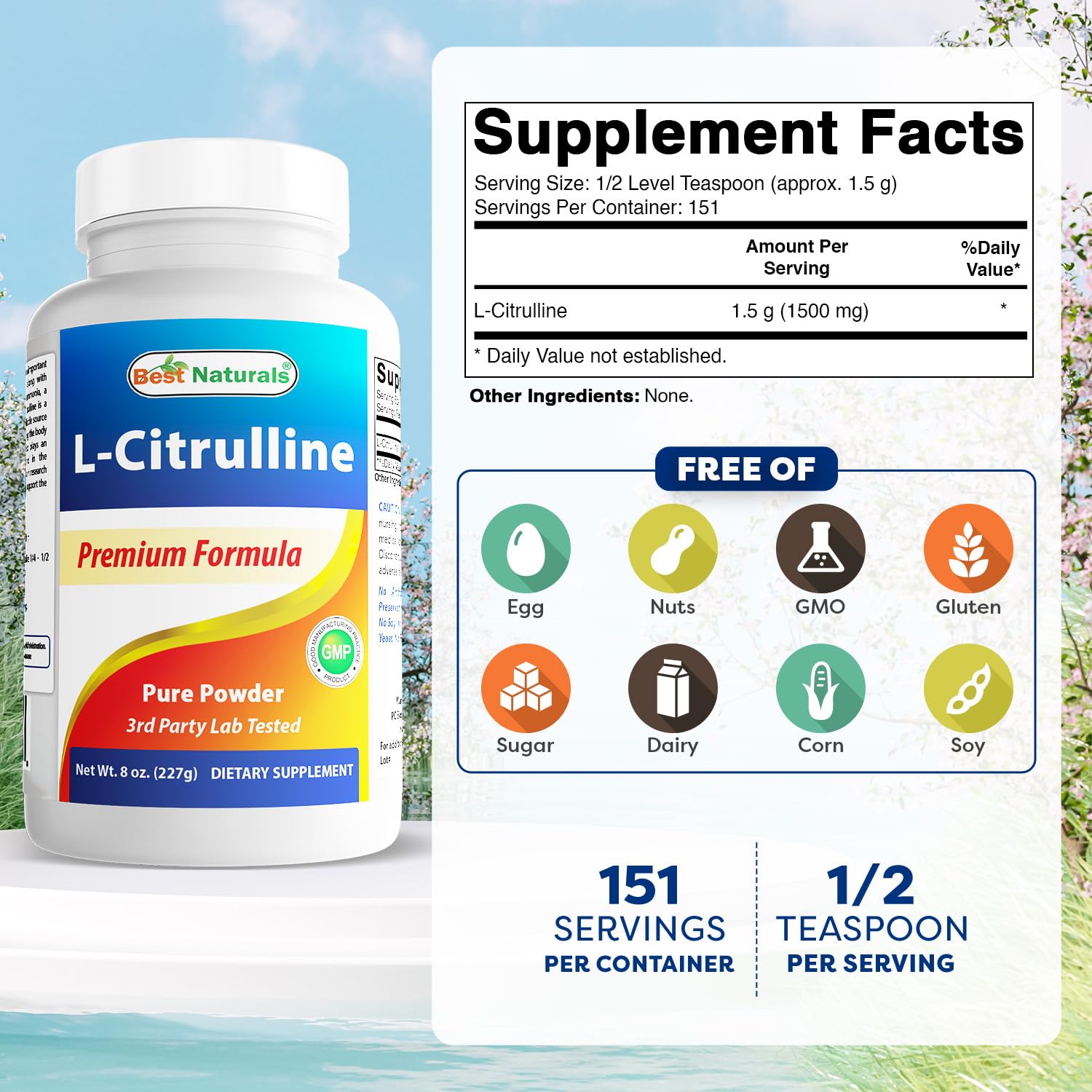 Two bottles of Best Naturals L-Citrulline Powder in a pack for daily use