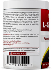 Best Naturals L-Glutamine Powder smooth texture shown in glass