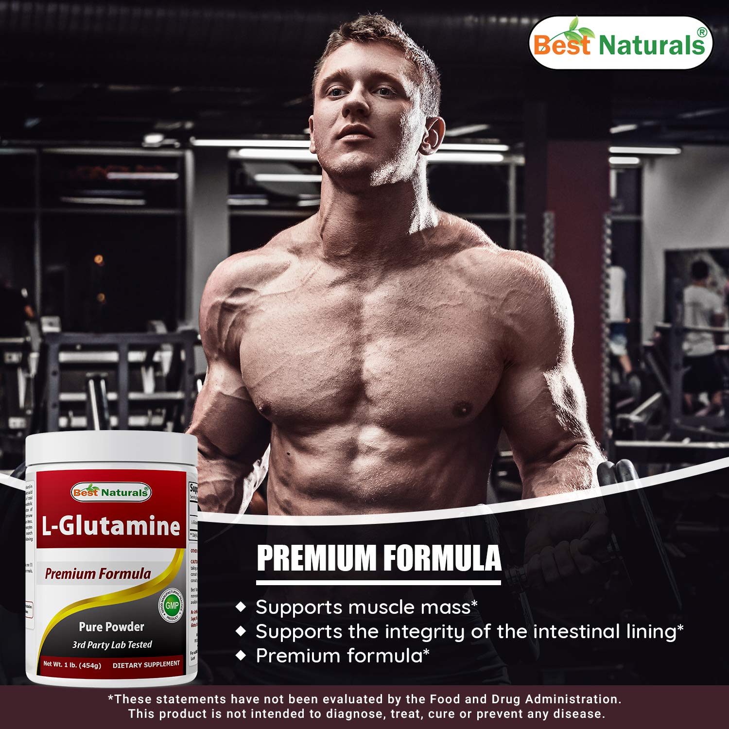 Best Naturals L-Glutamine Powder ingredients list on label