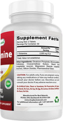 Best Naturals L-Glutamine supplement facts image with clear nutrition info.
