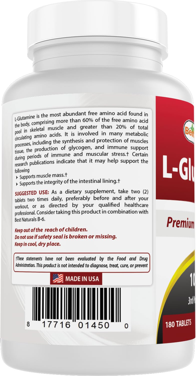 Best Naturals L-Glutamine usage scene suggesting daily routine integration.