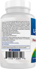 Best Naturals L-Theanine USA-made facility logo indicating domestic production.