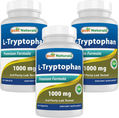 Best Naturals L-Tryptophan 1000mg bottle for daily supplementation and routine