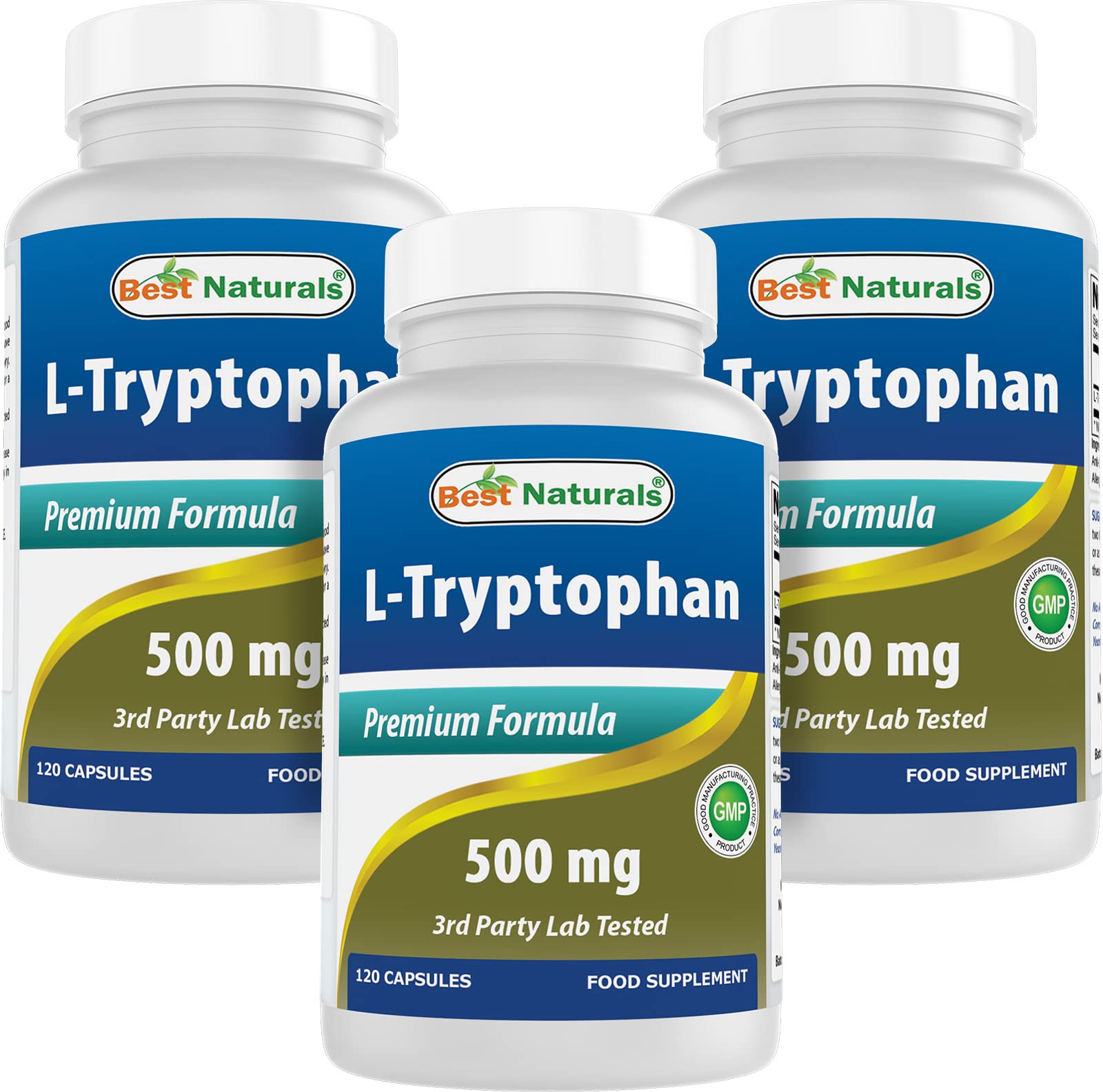 Best Naturals L-Tryptophan bottle on a clean surface for daily wellness