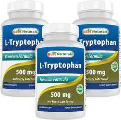 Best Naturals L-Tryptophan bottle on a clean surface for daily wellness