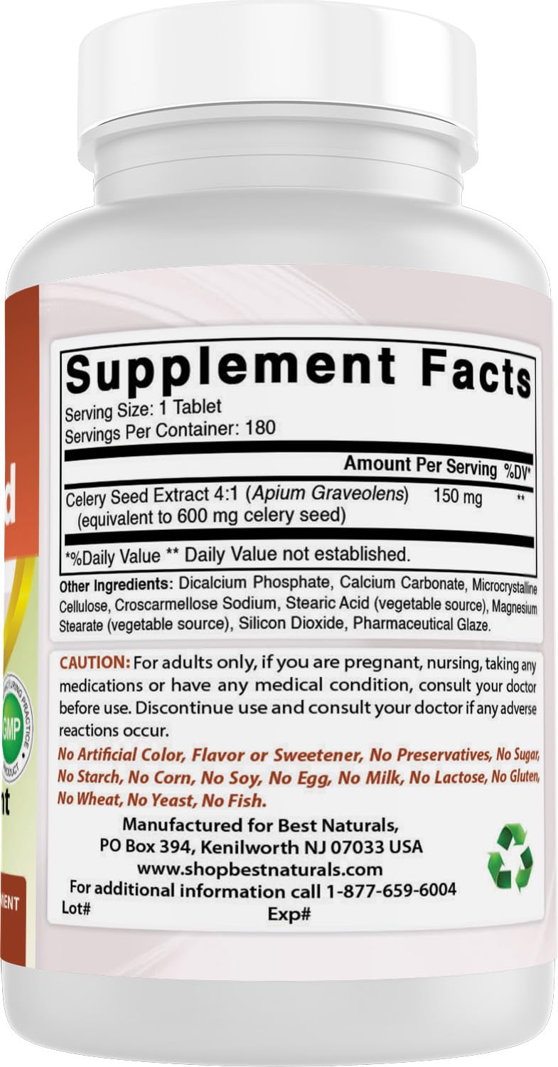 Made in USA facility marking on packaging of Best Naturals Celery Seed.