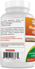 Best Naturals Magnesium USA-made GMP compliant FDA-registered facility logo confirms quality.