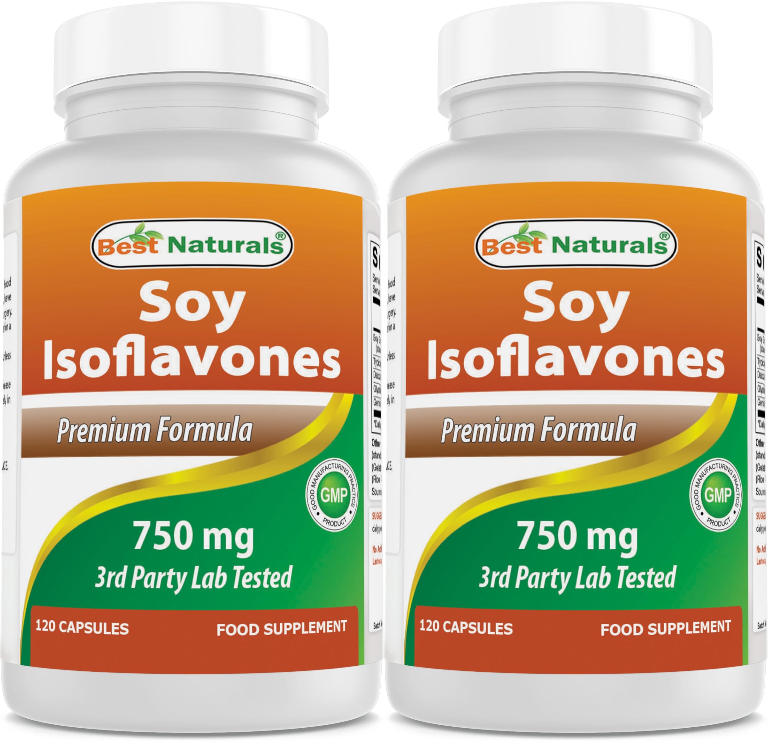 Best Naturals Soy Isoflavones 750 mg bottle front for daily wellness support.