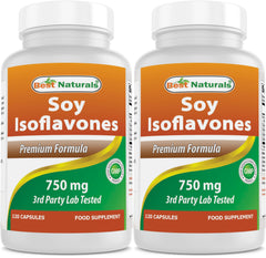 Best Naturals Soy Isoflavones 750 mg bottle front for daily wellness support.