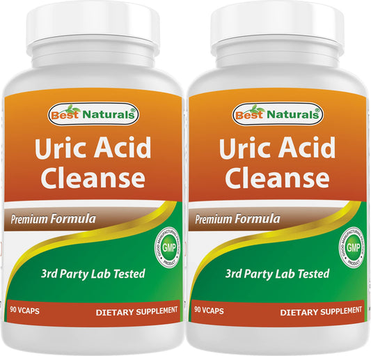 Best Naturals Uric Acid Cleanse bottle showing herbal detox blend for daily support