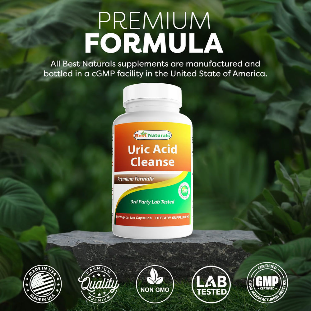Best Naturals Uric Acid Cleanse highlighting Celery Seed Extract for herbal detox blend